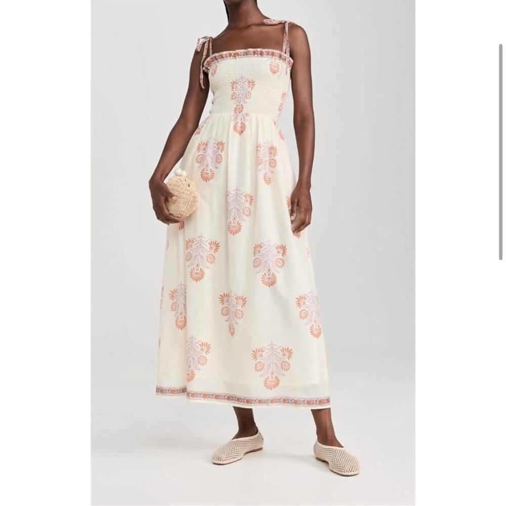 NWT NEW Alix of Bohemia Kaia Papaya Smocked Maxi Dress - Picture 9 of 13